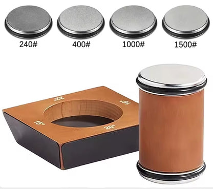 image de l'ensemble d'aiguiseur couteau roulant à 4 angles avec ses 4 disques