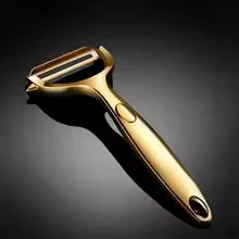 Econome deluxe tout inox de couleur gold sur fond noir.