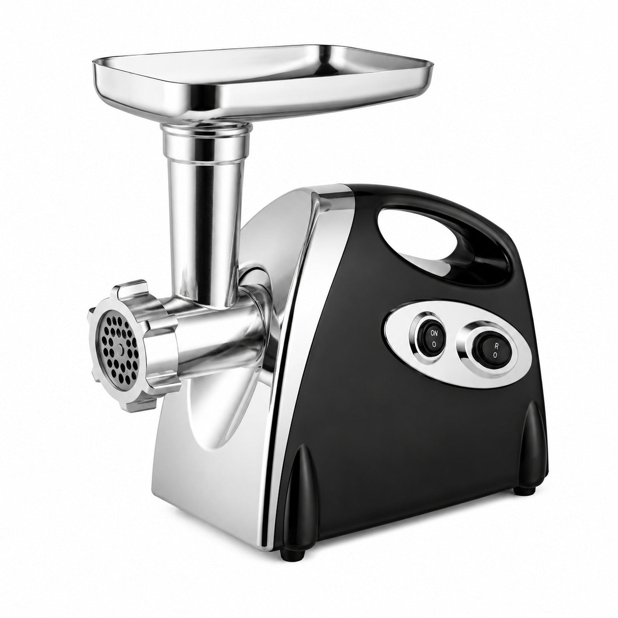 Hachoir à viande électrique 700 W noir présenté sur fond blanc.