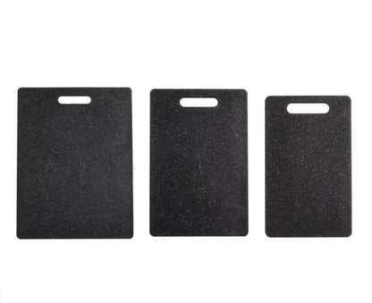 Image du trio de planches à découper imitation marbre noir sur fond blanc