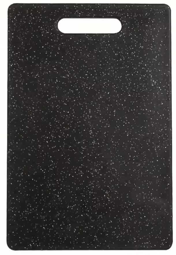 Image de la large planche à découper imitation marbre noir sur fond blanc